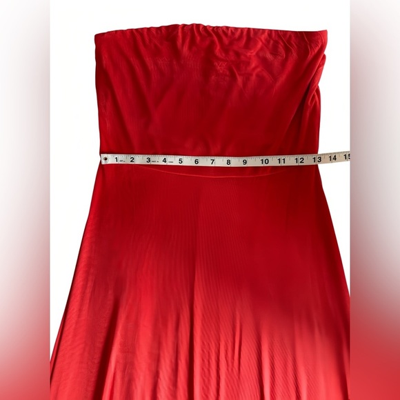 The Limited Petite Strapless High-Low Dress Red & Magenta Colorblock Size M - Picture 7 of 10